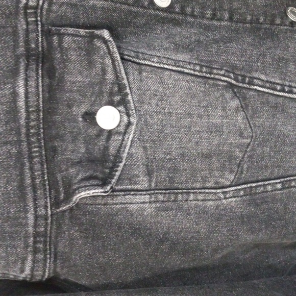 ZARA Black Denim Jacket Black Ligh Wash Size L - Picture 6 of 16